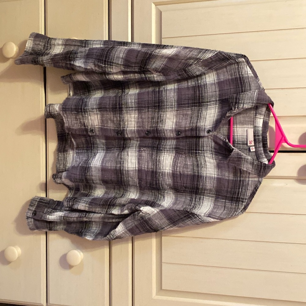 Jr cropped flannel shirt
